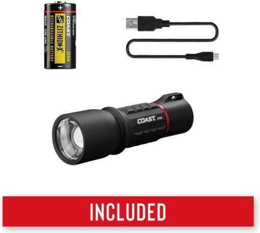 Actual product image Coast XP6R LED torch focussable with rechargeable battery (9 cm, 400 lm)