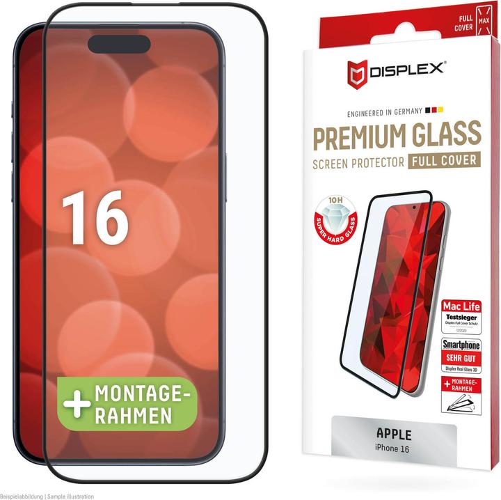 Produktbild Displex Premium Glass, Full Cover Panzerglas (1 Stück, Apple iPhone 16)