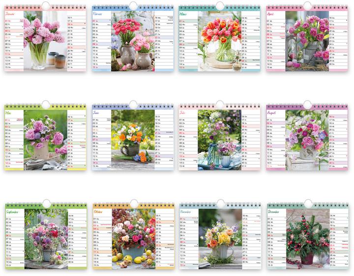 Produktbild Trtsch Notizkalender Querformat Notizkalender Blumen 2026 mit 12 Postkarten (20 x 16 cm, Deutsch)