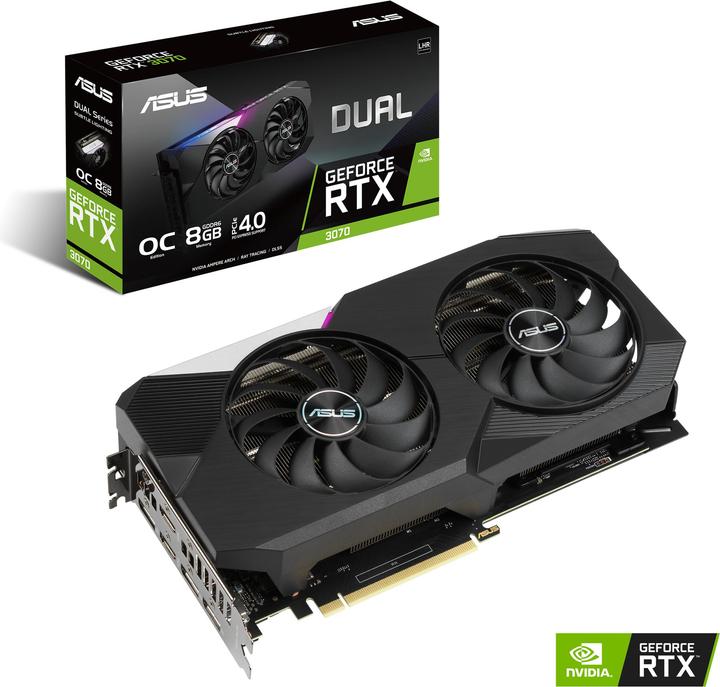 Actual product image ASUS GeForce DUAL RTX 3070 O8G V2 (8 GB)