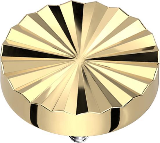 Star Piercing Dermal Anchor Diamantschliff Scheibe rund vergoldet (ohne Messing, Titan G23)