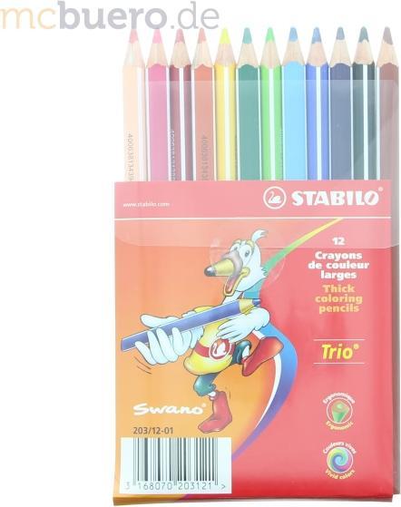 Productafbeelding STABILO Trio dik driehoekig krijt (Veelkleurig, 12 x)