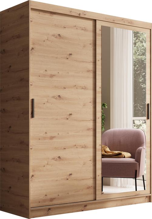 ADRK Furniture Schiebetürenschrank mit Spiegel Hailey 160 (160 x 60 x 205 cm)