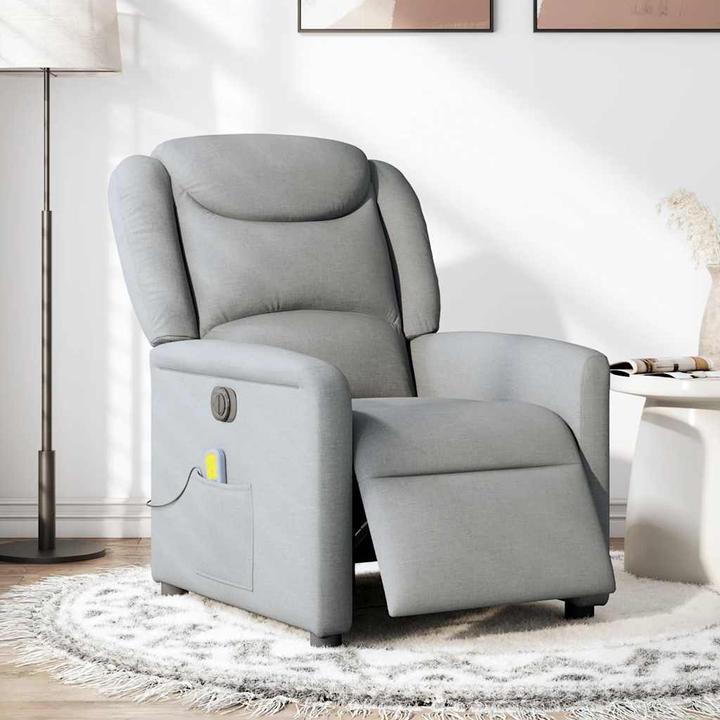 Produktbild VidaXL Massagesessel Elektrisch Hellgrau Stoff