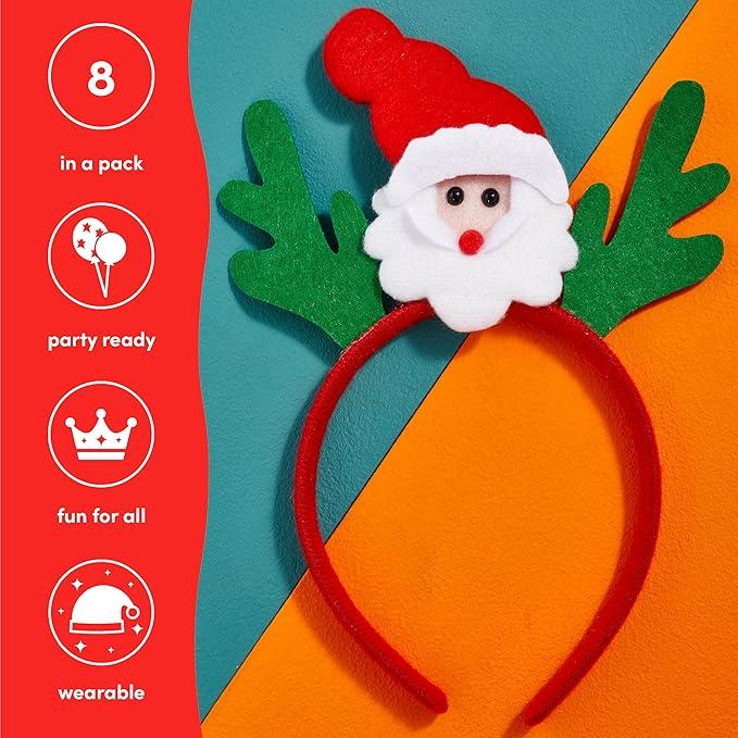 Produktbild The twiddlers 8 Stück Weihnachts-Stirnbänder mit Kopfschmuck
