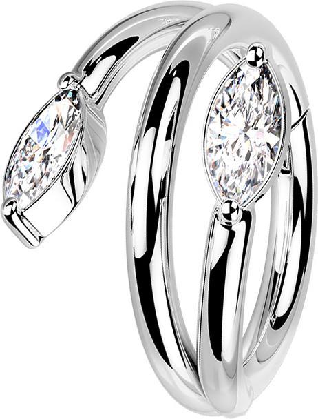 Immagine prodotto Star Piercing Anello a micro segmenti con cerniera in argento e cristallo (Acciaio chirurgico 316L, senza ottone)