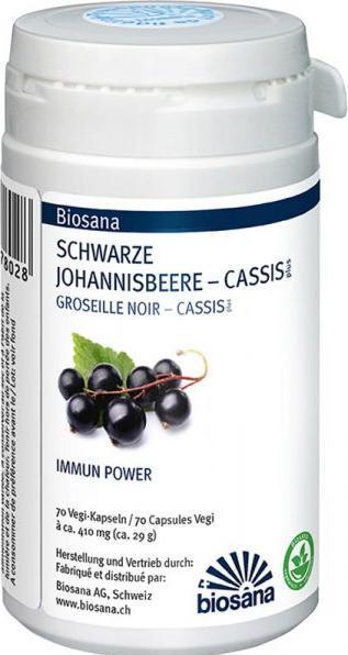 Actual product image Biosana Black Currant Cassis plus 410mg (70 Piece, Capsules, 28 g)