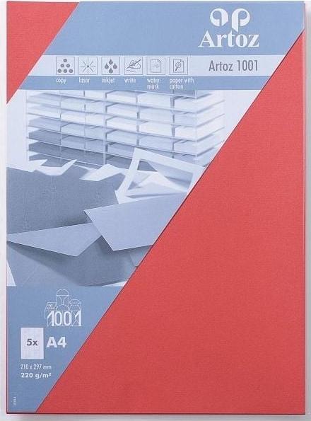 Artoz 1001 Karten A4 rot (A4, 220 g/m², 5 x)