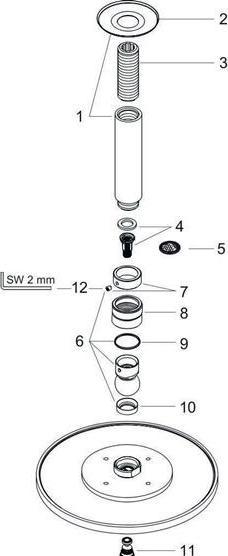 Produktbild hansgrohe HG Kopfbrause RAINDANCE S 180 AIR 1jet DN 15, mit Deckenanschluss 100mm chrom (1 Strahlarten, 19 l/min)