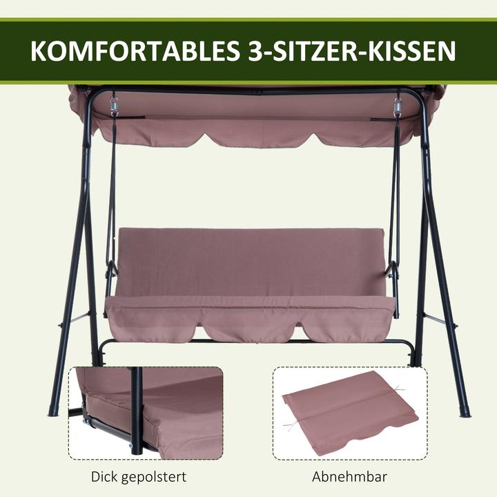 Produktbild Outsunny Hollywoodschaukel als 3-Sitzer