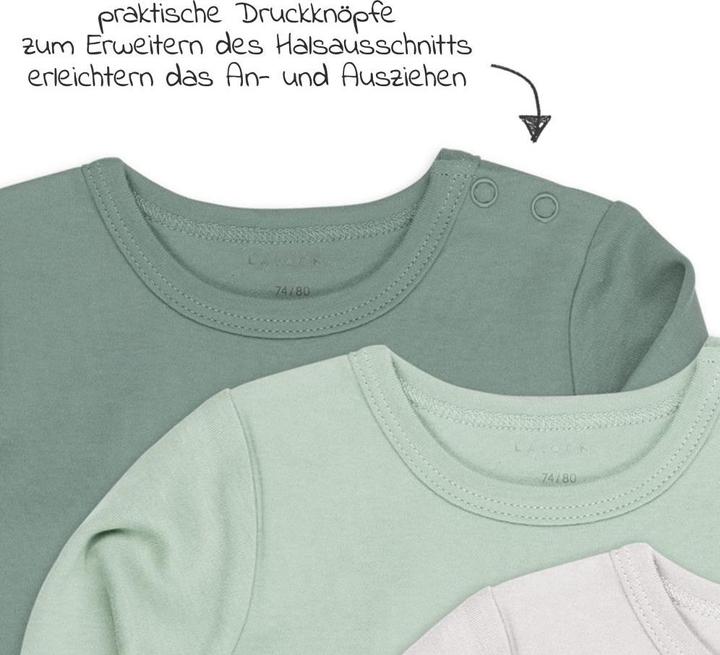 Immagine prodotto La Loona Body LaLoona per neonati e body a fascia con manica lunga - confezione da 6 pezzi - grigio salvia - (74, 80)