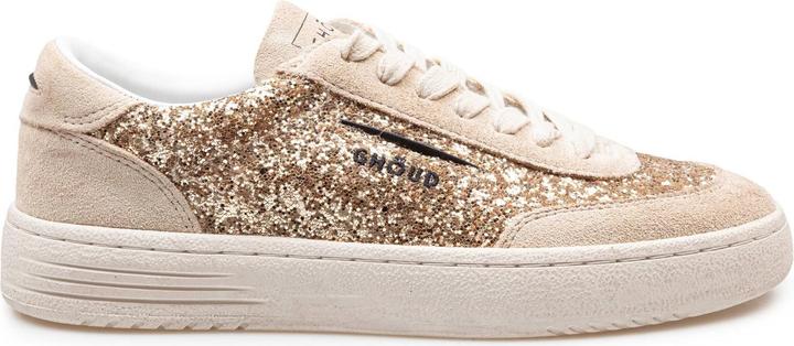 Ghoud lido suede and glitter sneakers color sand/gold
