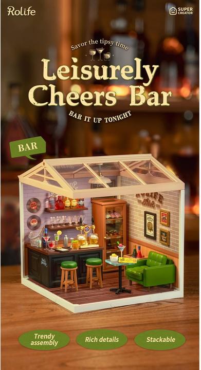 Actual product image Robotime Leisurely Cheers Bar