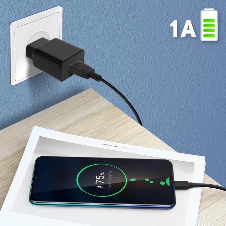 Immagine prodotto Alimentatore USB da 1A + cavo micro USB (5 W)