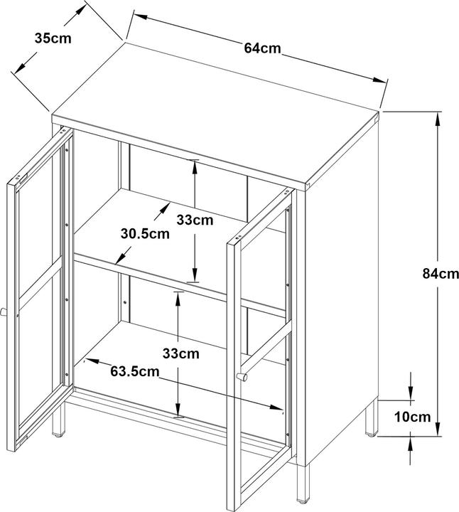 Actual product image En.Casa Säkylä (64 x 35 x 84 cm)