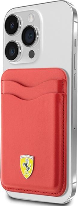 Ferrari Wallet Card Slot FEWCMRSIR czerwony/red MagSafe Leather 2023 Collection