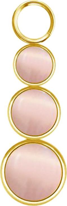 Star Piercing Anhänger vergoldet drei rose Katzenaugen Steine (ohne Messing, Chirurgenstahl 316L, Mineralisch)