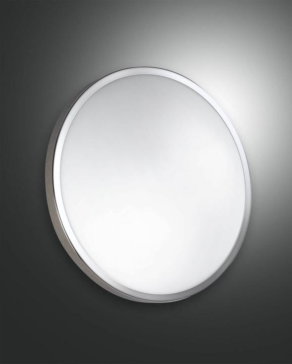 Actual product image Fabas Luce Ceiling Light Plaza in White 12W 1000lm in Chrome and White 300x300mm (1000 lm)