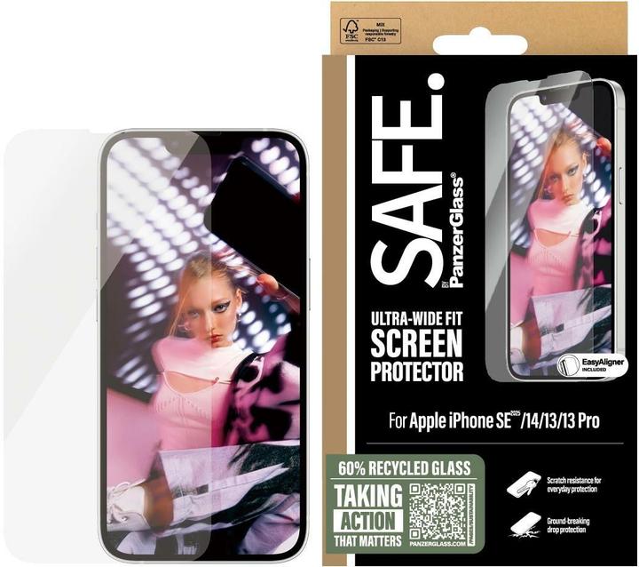 Actual product image PanzerGlass Safe. (1 Piece, Apple iPhone 14, Apple iPhone 13, Apple iPhone 16e, Apple iPhone 13 Pro)