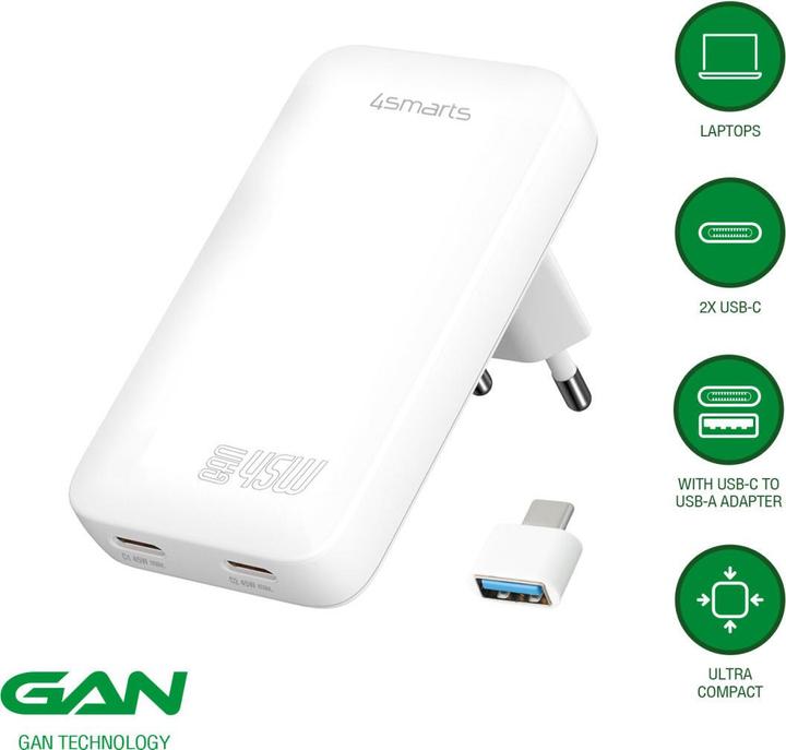 Actual product image 4smarts FlatPlug Slim Dual (45 W)
