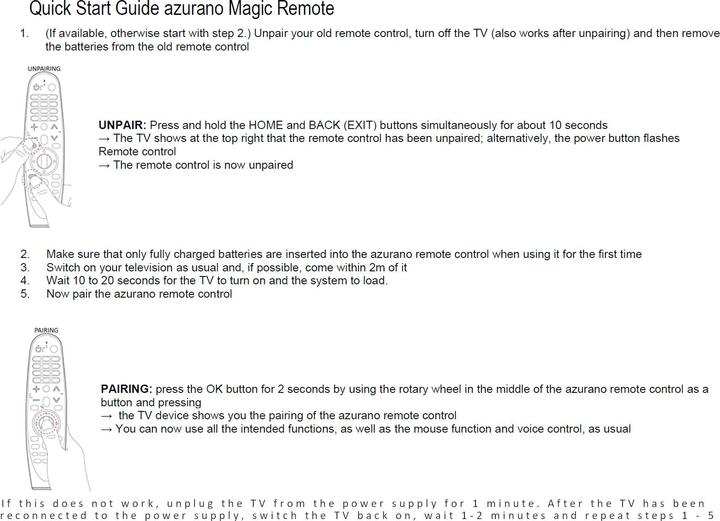 Produktbild Azurano Fernbedienung Magic Remote AN-MR650A, AKB75075301 für 2017 LG Smart TV mit Sprachsteuerung, Mausfun (Gerätespezifische Fernbedienung, Infrarot)