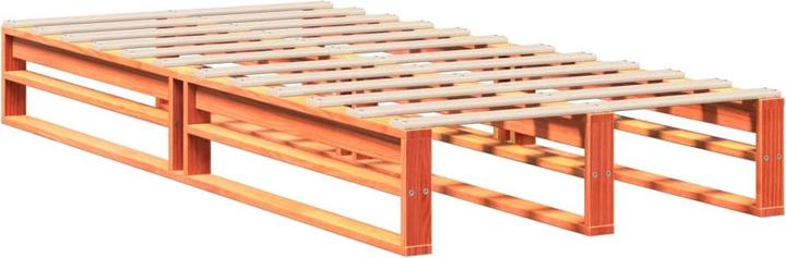 Produktbild VidaXL Massivholzbett Holzbett Bett Palettenbett mit Kopfteil 120x190cm Kiefer (120 x 190 cm)