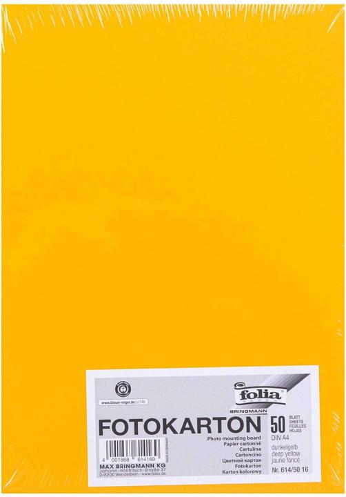 Folia Fotokarton A4, Dunkelgelb, 50 Stück (300 g/m², 1 x)