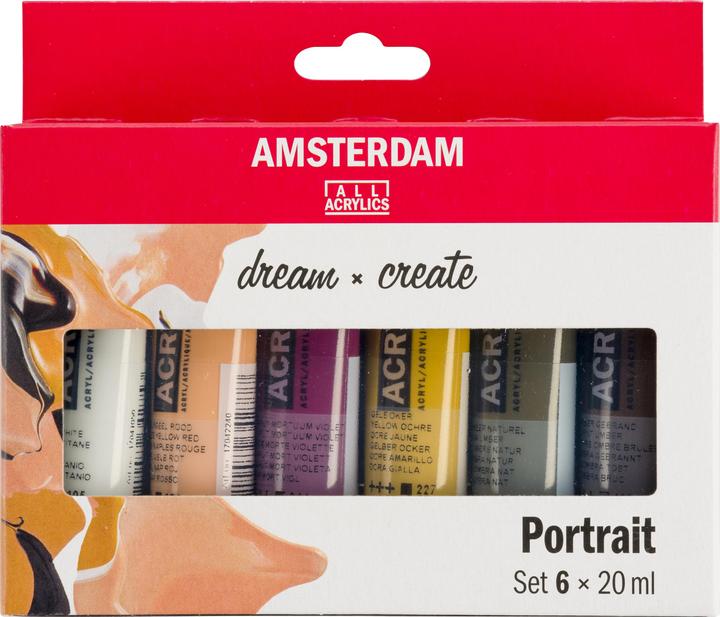 Amsterdam Acrylic paint portrait 6 tubes à 20 ml (Multicoloured, 20 ml)