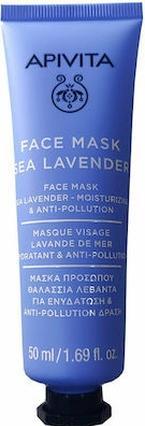 Apivita Gesichtsmaske mit Meereslavendel - 50 ml für Hydratation und Anti-Pollution (50 ml)