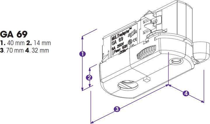 Produktbild Molto Luce Global Trac Multi-Adapter 3-Phasen GA69-1 grau