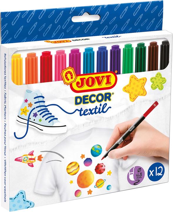 Actual product image Jovi Textile marker Jovidecor textile PU=12 pieces assorted colours (12 colours, 4.80 mm, 12 x)