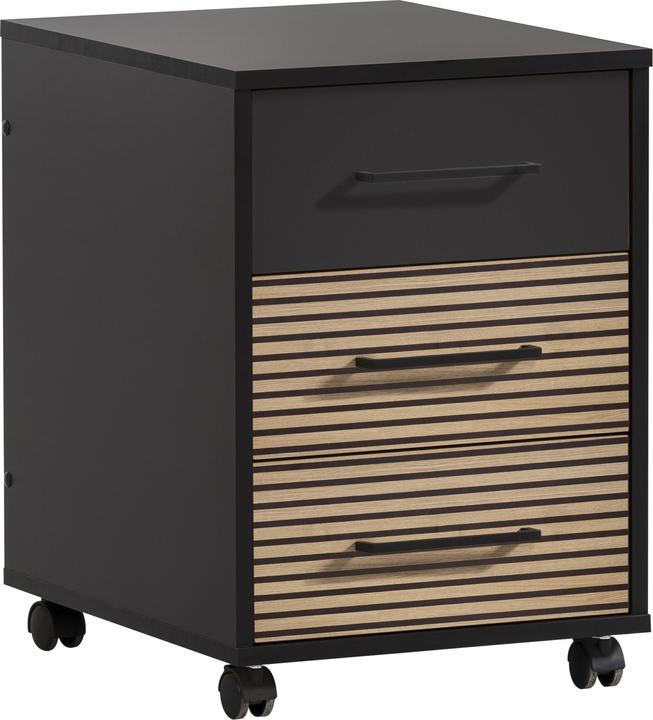 Schildmeyer Caisson roulant Hank noir mat / aspect panneaux acoustiques