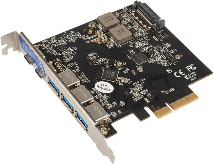 Produktbild Akasa Adapterkarte, 2x USB 3.1 Typ C, 3x USB 3.1 Typ A, 10GBps