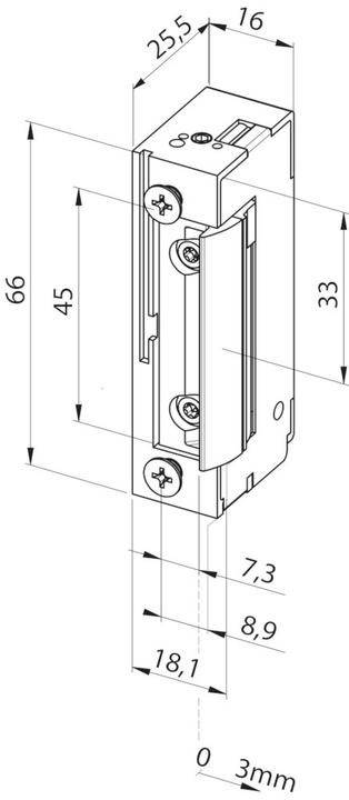 Image du produit effeff Gâche électrique 118 F FaFix avec loquet à rayon (Intérieur)
