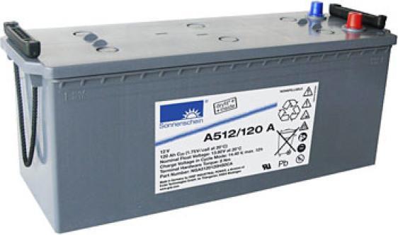 Actual product image Exide Sonnenschein Dryfit A512/120 A Blei Akku mit A-Pol 12V, 120000mAh (12 V, 120 Ah)