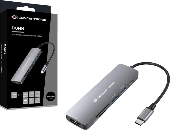 Produktbild Conceptronic USB C zu (USB-C, 6 Ports)