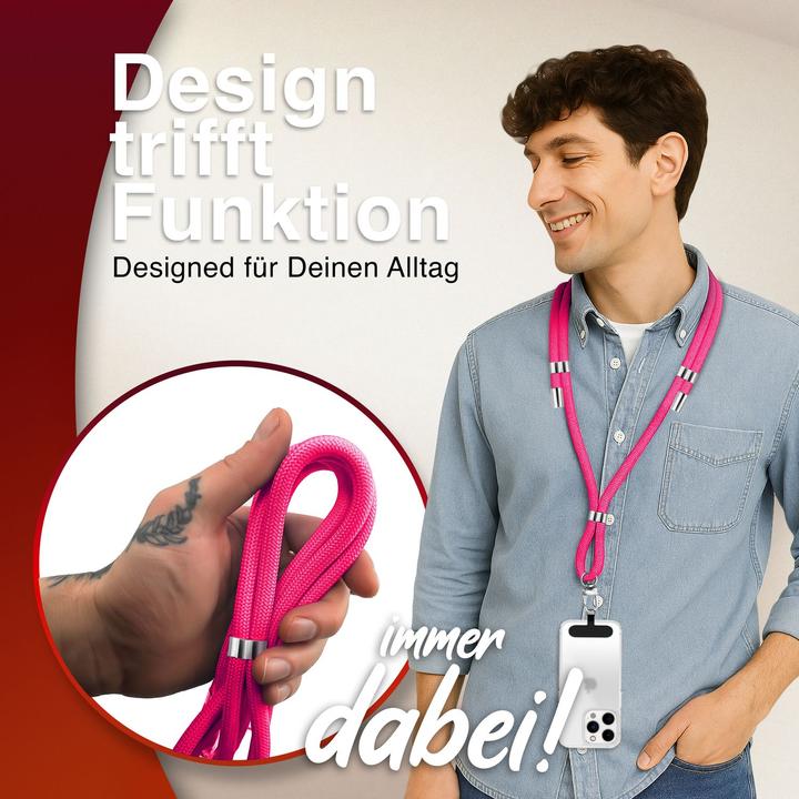 Actual product image Nalia HoldMe Lanyard Handykette – Universal Trageband für Smartphones - Verstellbar, Soft & Elastisch
