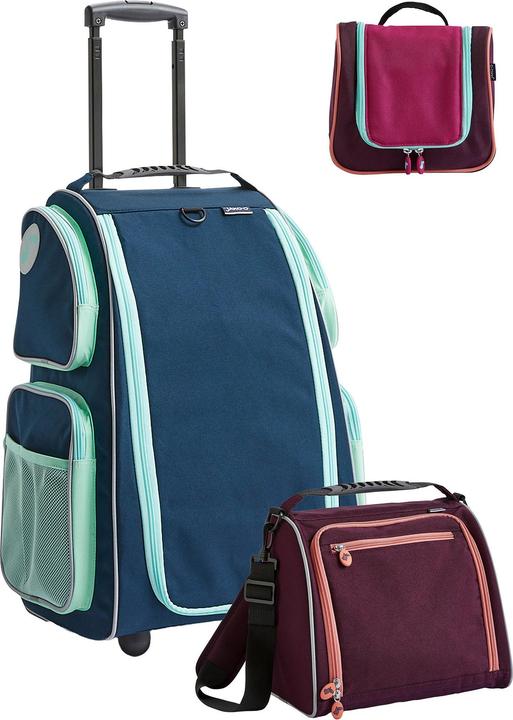 Actual product image Haba Kinderkoffer Rolltrolley mit Trolleytasche und Kulturbeutel