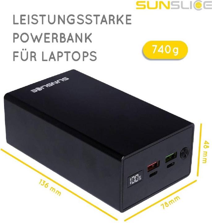 Image du produit Sunslice Batterie externe "Gravity 40" (40000 mAh, 100 W, 100 Wh)
