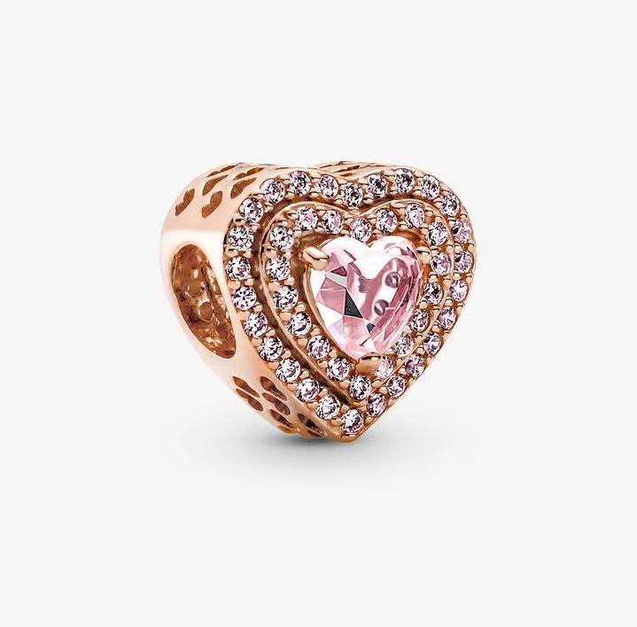 Immagine prodotto Pandora Charms/Beads a forma di cuore di rosa (Metallo, Lega metallica placcata oro rosa 14 carati)