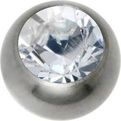 Bijouteria 1.2mm Titan Piercingteil (Kristall, Titan)