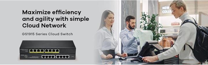 Actual product image Zyxel GS1915-8EP (8 Ports)