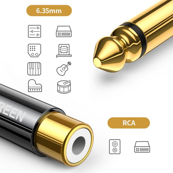 Produktbild Ugreen 6.35 mm Klinken Stecker auf RCA Cinch Buchse Adapter (Klinkenadapter)