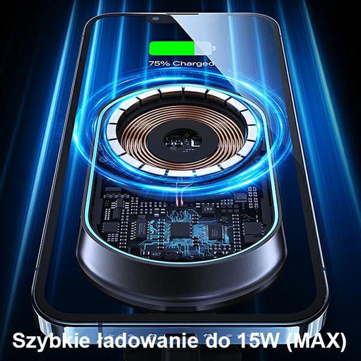 Produktbild Usams Magnetyczny uchwyt indukcyjny Wireless Charging 15W do kratki went. czarny/black CD182ZJ01 (US