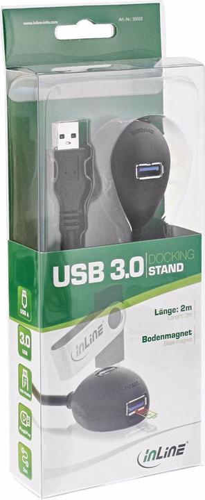 Immagine prodotto InLine Prolunga USB 3.0 A maschio/femmina nero con supporto 1m (1 m, USB 3.2 Gen 1)