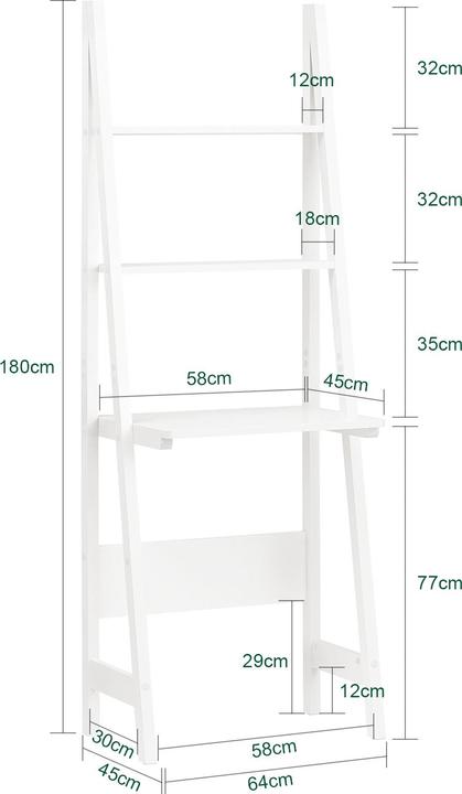 Nährwerte und Zutaten SoBuy Bücherregal (64 x 39 x 180 cm)