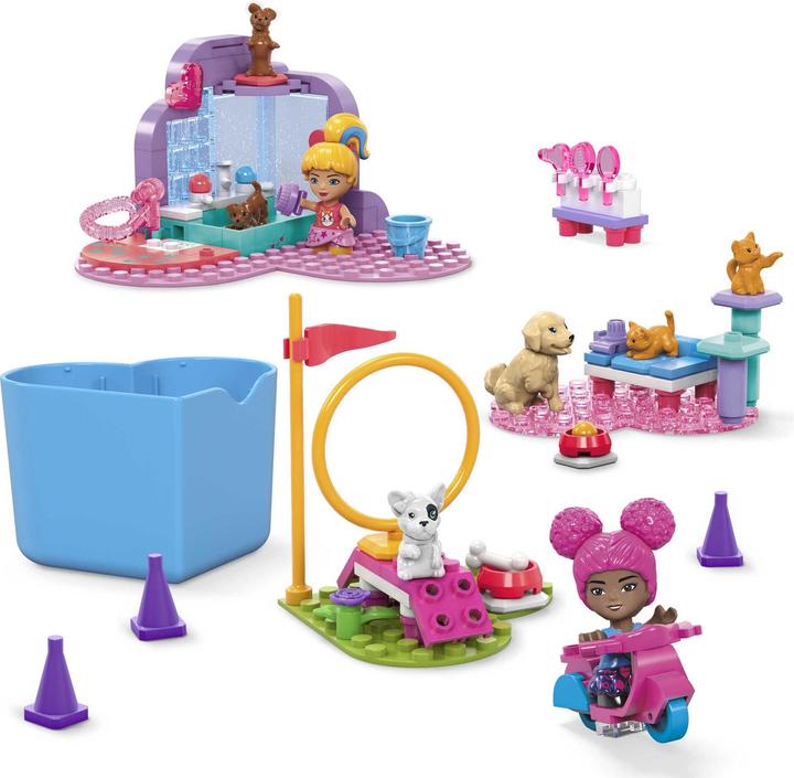 Actual product image Mega Construx Barbie Color Reveal Train "n Wash Pets