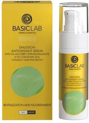 Immagine prodotto BasicLab Siero viso in emulsione con Vitamina C 30ml per pelli secche e miste - Rivitalizza e nutre (30 ml)