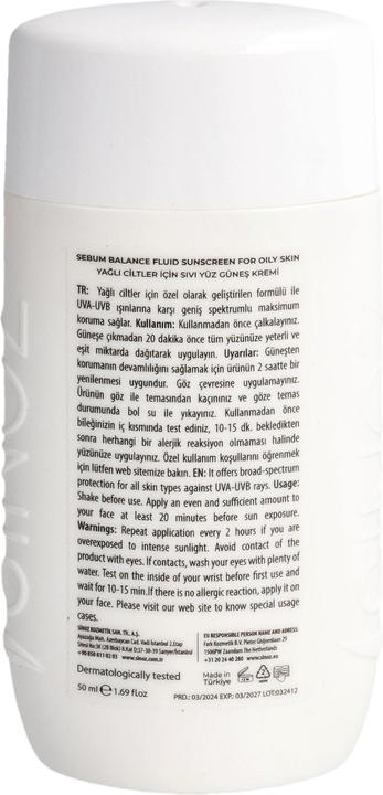 Immagine prodotto Sinoz Liquid Sunscreen for Oily Skin (Crema solare, SPF 50+, 50 ml)