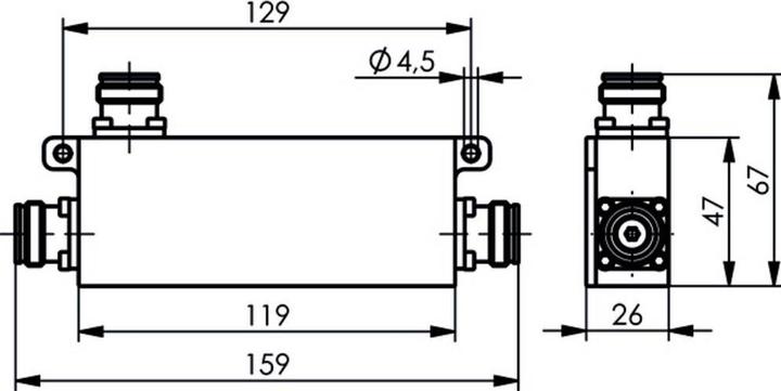 Produktbild Telegärtner 4.3-10 Richtkoppler (f), 10 dB, 575-3800 MHz, -161 (PoE Splitter)